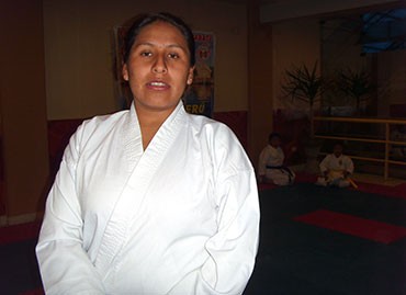 Yanet Garabito Checalla, presidenta de la Liga de Karate