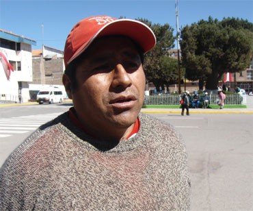 Froilán Cutipa Carcasi, presidente de la Organización Central de Asociaciones de Mototaxistas base San Román Juliaca