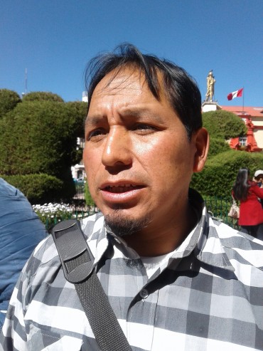  Rubén Castro Chilligua, miembro directivo de la Central Única de Barrios Populares (CUBUP) de Puno