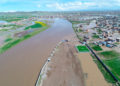 Vista aérea de la inundación a inicios de año