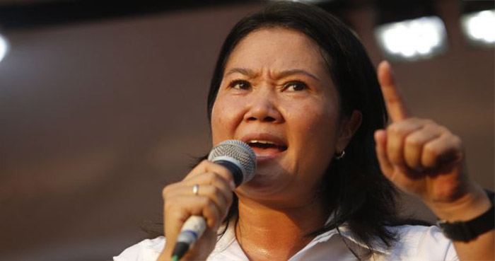 Keiko pide a los presidentes de otros países que "no se mentan en su candidatura"