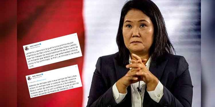 ¿Víctima? Keiko Fujimori denuncia "guerra sucia" por Perú Libre y Pedro Castillo