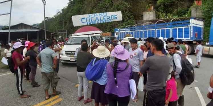 San Gabán: Cocaleros paralizan indefinidamente la carretera interoceánica