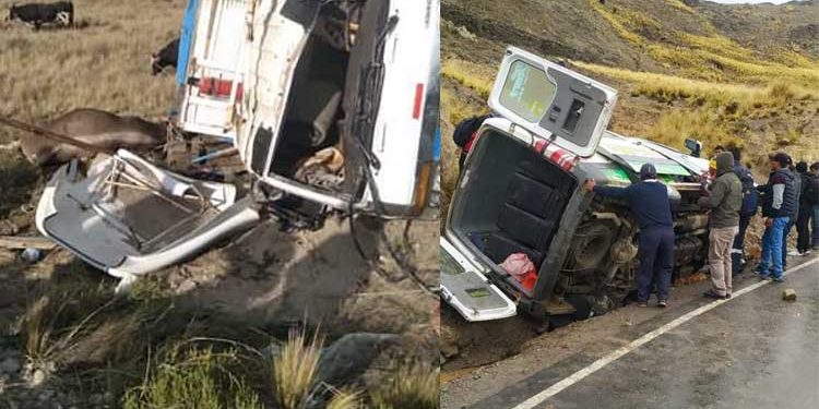 Un toro y un pasajero perecen en racha de accidentes de transito en Puno