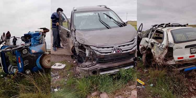 Triple choque en la carretera Juliaca -Arequipa dejó a seis personas heridas